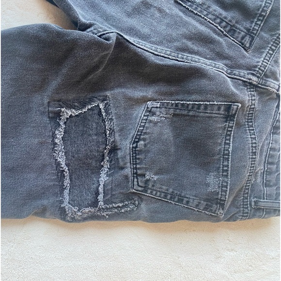 Topshop cutoff jean shorts long length distressed size 2 - Picture 4 of 7